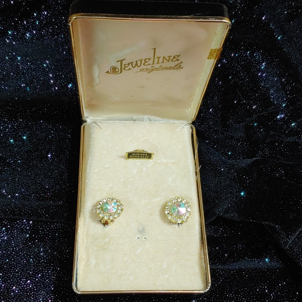 Jeweline Vintage Multi Color Clip Earrings